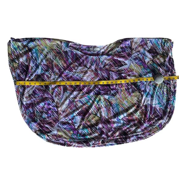 Jennifer Lopez Top Women S Multicolor Floral Blouse Poncho V-Neck Pullover Woven - Picture 6 of 7